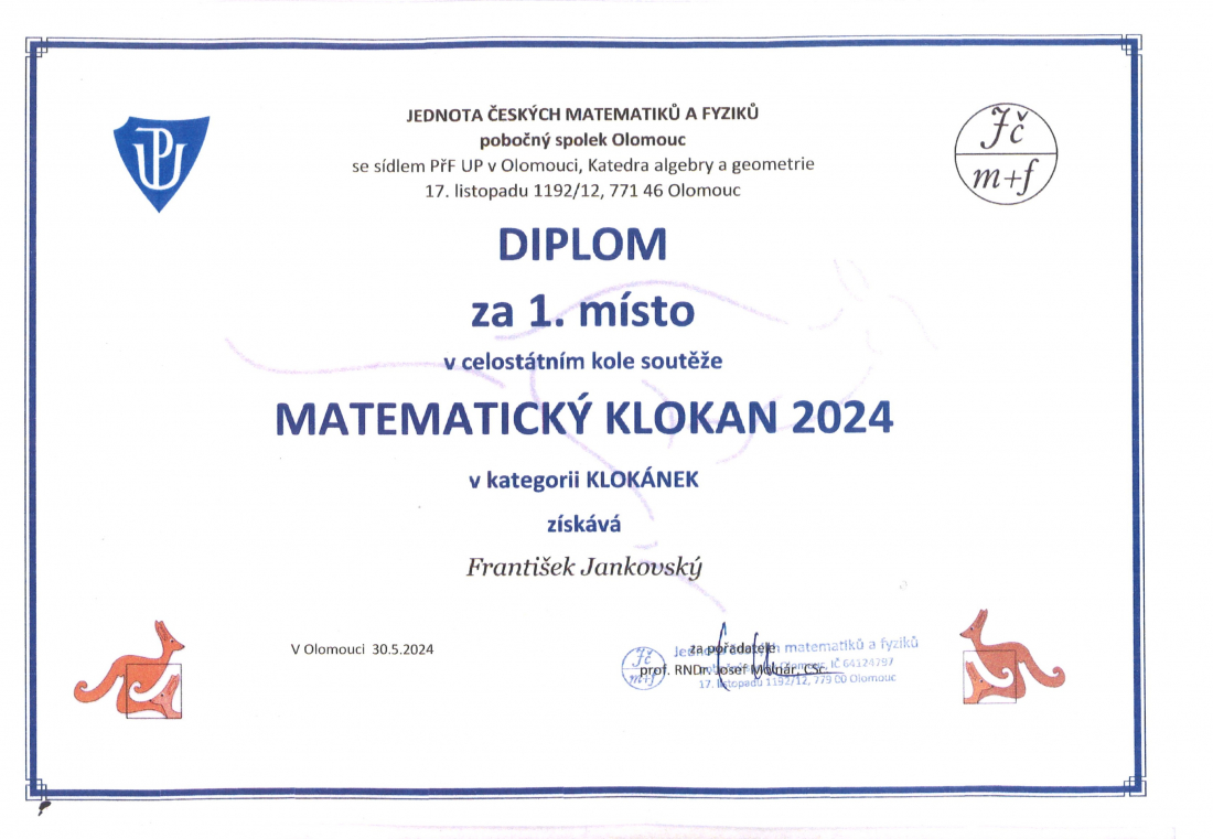 Matematický klokan - celostátní 